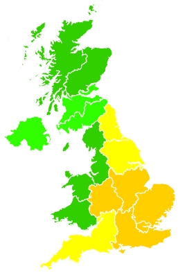 Click on a region for air pollution levels for 19/07/2024