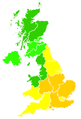 Click on a region for air pollution levels for 19/07/2024