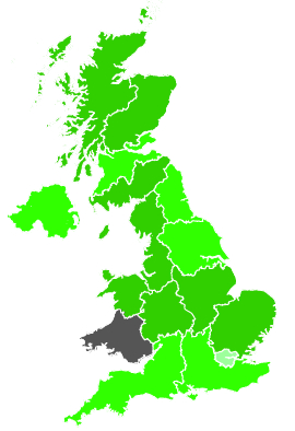 Click on a region for air pollution levels for 19/08/1988