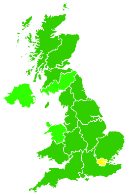 Click on a region for air pollution levels for 19/08/2000