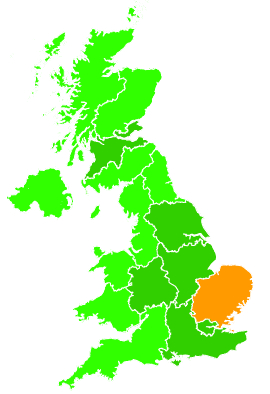 Click on a region for air pollution levels for 19/08/2012