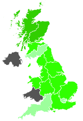 Click on a region for air pollution levels for 19/09/1987