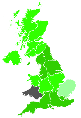 Click on a region for air pollution levels for 19/09/1991