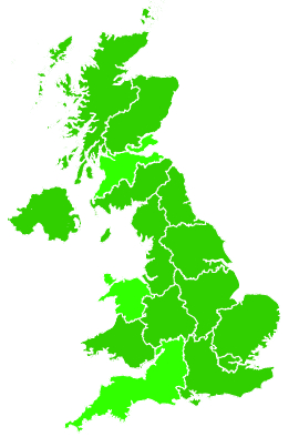 Click on a region for air pollution levels for 19/09/1995