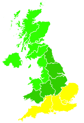 Click on a region for air pollution levels for 19/09/2024