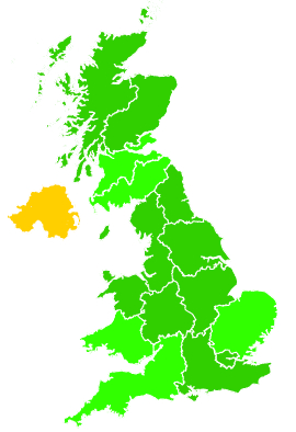 Click on a region for air pollution levels for 19/10/1992