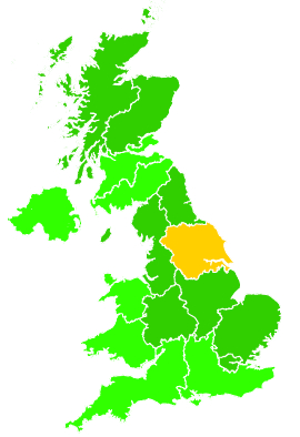 Click on a region for air pollution levels for 19/10/1999