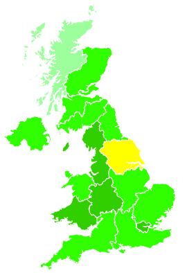 Click on a region for air pollution levels for 19/10/2001