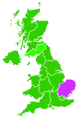 Click on a region for air pollution levels for 19/10/2003
