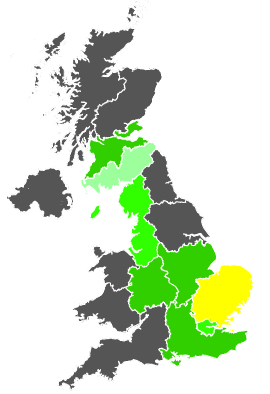 Click on a region for air pollution levels for 19/11/1986