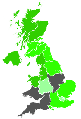 Click on a region for air pollution levels for 19/11/1987