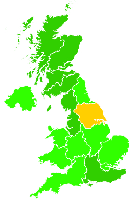Click on a region for air pollution levels for 19/11/1994