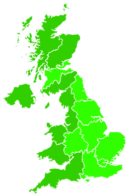 Click on a region for air pollution levels for 19/11/1995