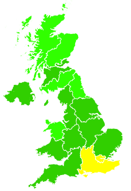 Click on a region for air pollution levels for 19/11/2014