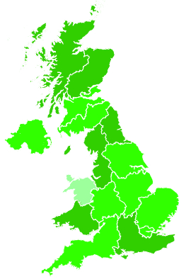 Click on a region for air pollution levels for 19/11/2022