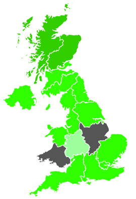 Click on a region for air pollution levels for 19/12/1987