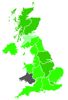 Click on a region for air pollution levels for 19/12/1990