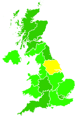 Click on a region for air pollution levels for 19/12/2000