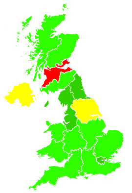 Click on a region for air pollution levels for 19/12/2002