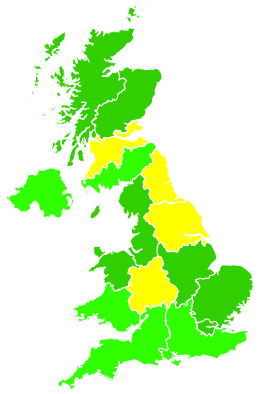 Click on a region for air pollution levels for 19/12/2006