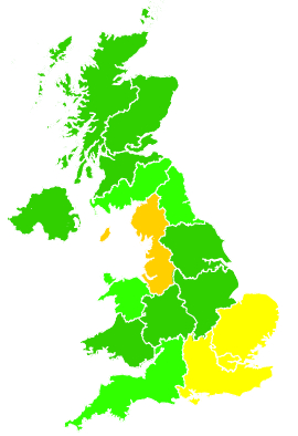 Click on a region for air pollution levels for 19/12/2016