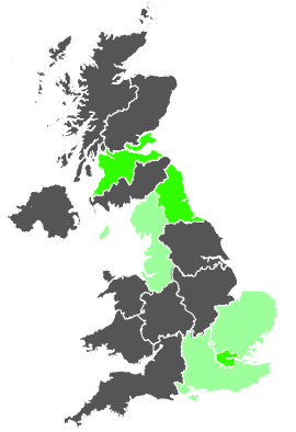 Click on a region for air pollution levels for 20/01/1987