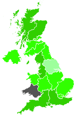 Click on a region for air pollution levels for 20/01/1988
