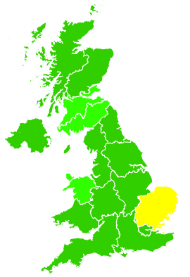 Click on a region for air pollution levels for 20/01/2019