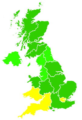 Click on a region for air pollution levels for 20/01/2020