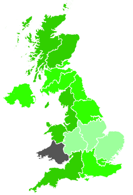 Click on a region for air pollution levels for 20/02/1988