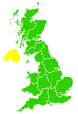 Click on a region for air pollution levels for 20/02/1995