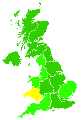 Click on a region for air pollution levels for 20/02/2017