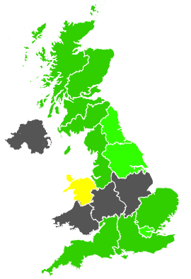 Click on a region for air pollution levels for 20/03/1988
