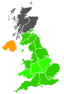 Click on a region for air pollution levels for 20/03/1995