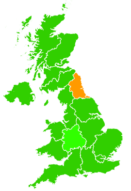 Click on a region for air pollution levels for 20/03/1998