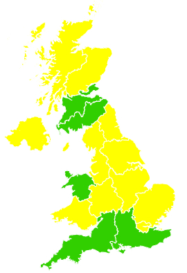 Click on a region for air pollution levels for 20/03/2004