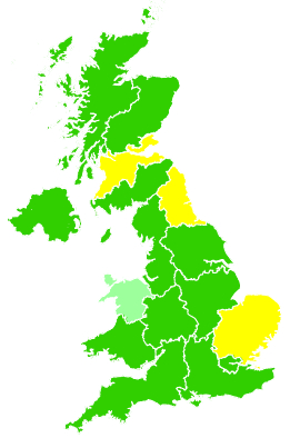 Click on a region for air pollution levels for 20/03/2006