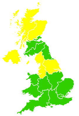 Click on a region for air pollution levels for 20/03/2008