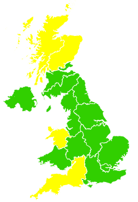 Click on a region for air pollution levels for 20/04/2006
