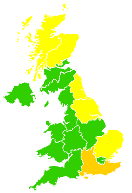 Click on a region for air pollution levels for 20/04/2018