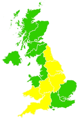 Click on a region for air pollution levels for 20/04/2022