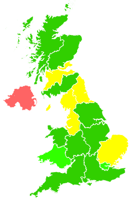 Click on a region for air pollution levels for 20/05/1993