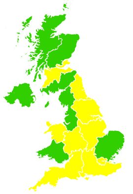 Click on a region for air pollution levels for 20/05/1996