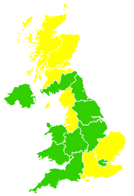 Click on a region for air pollution levels for 20/05/2011