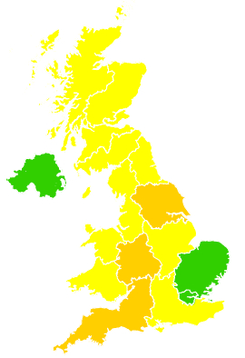 Click on a region for air pollution levels for 20/05/2018