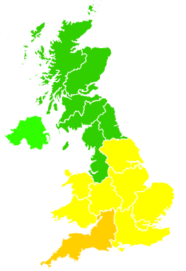 Click on a region for air pollution levels for 20/05/2024