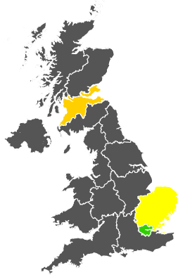 Click on a region for air pollution levels for 20/06/1977