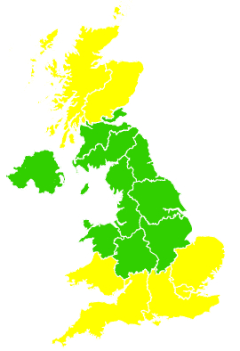 Click on a region for air pollution levels for 20/06/2003