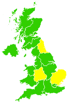 Click on a region for air pollution levels for 20/06/2011