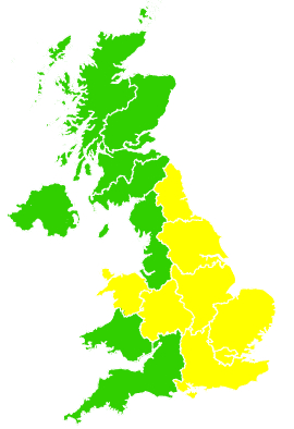 Click on a region for air pollution levels for 20/06/2012